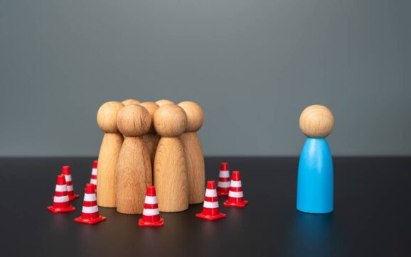 A person is trying to reach an isolated group. To convey his thoughts and visions. Debunking myths and prejudices.