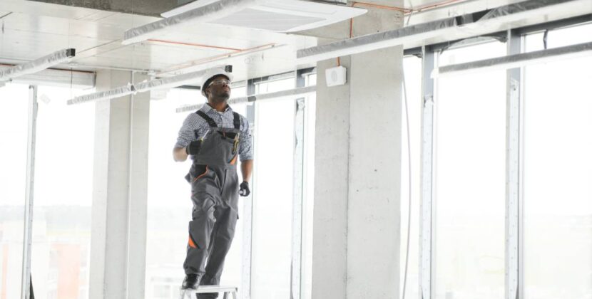 Professional repairman installing Ceilings & Partitions