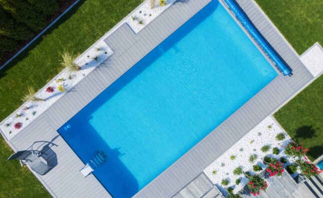 Residential Outdoor Swimming Pool Top View